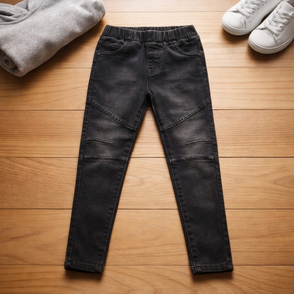 Hudson Kids Black Moto Jeggings Jeans | Size 8/10 | Stretch Skinny Denim  Unisex